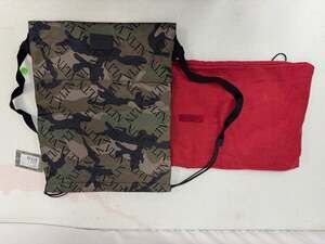 Valentino VLTN Grid Camouflage Backpack Dust Garavani Bag Pouch Red Lot of 2